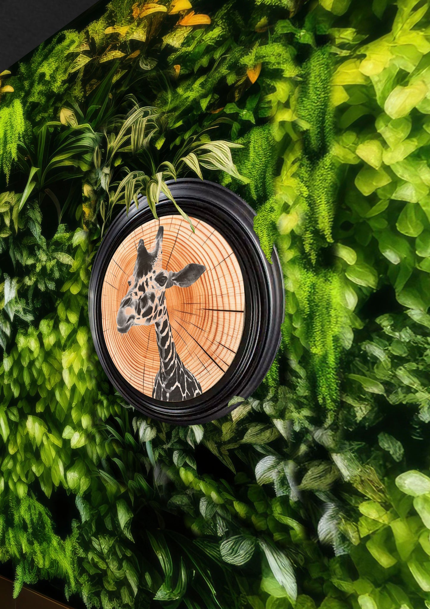 Emily Hinchcliffe - 'Giraffe (Version 2)' Tree Ring Wall Art