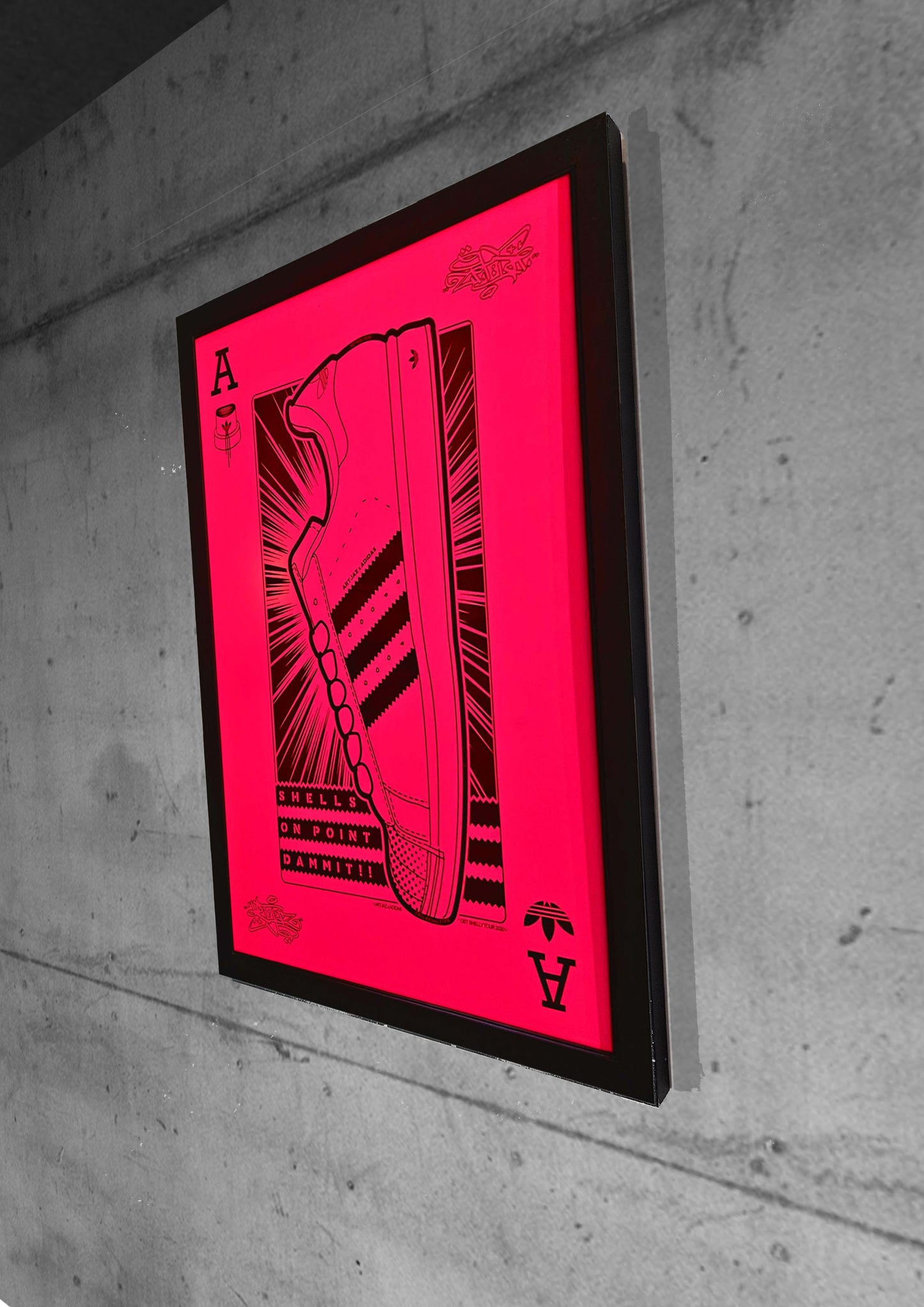 Art Jaz - 'Shells On Point' Florescent Pink Wall Art