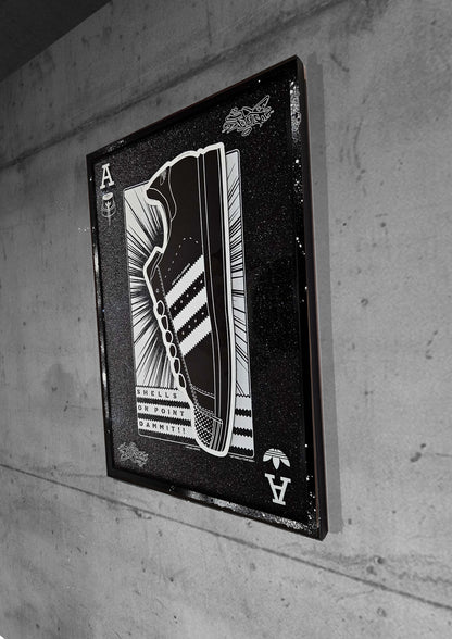 Art Jaz X TSAC - Limited Edition 'Shells On Point' Layered Black Glitter Wall Art