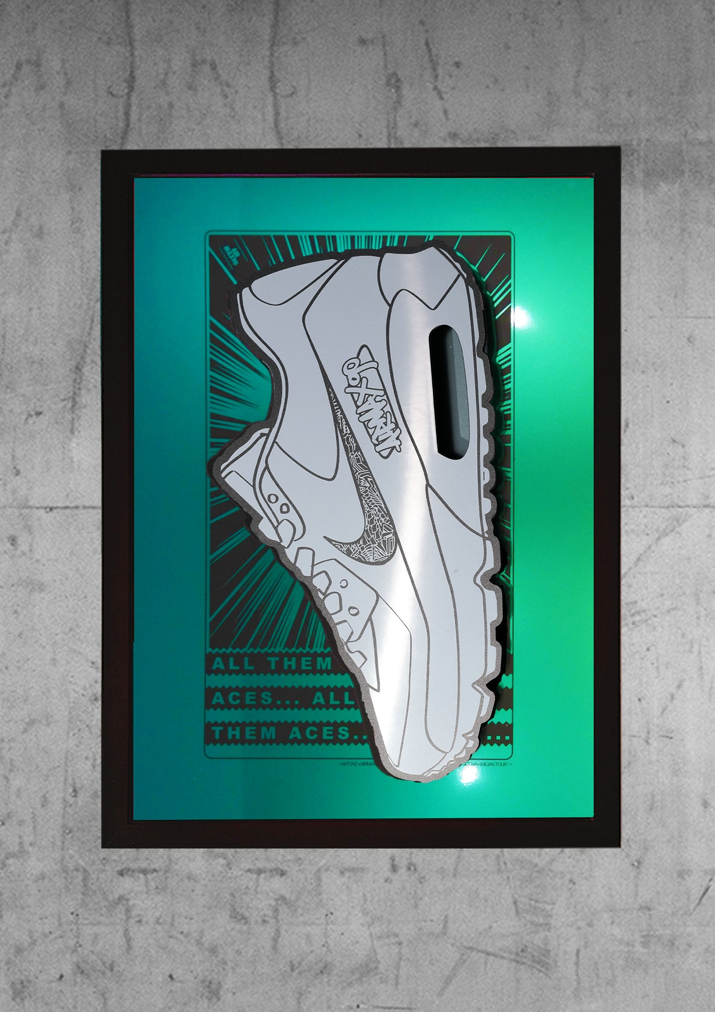 Art Jaz X TSAC - Limited Edition 'All Them Aces' Layered Chameleon Wall Art